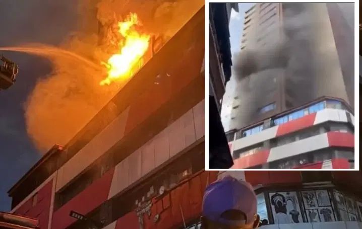 Fire Razes part of 25- Storey building in Lagos