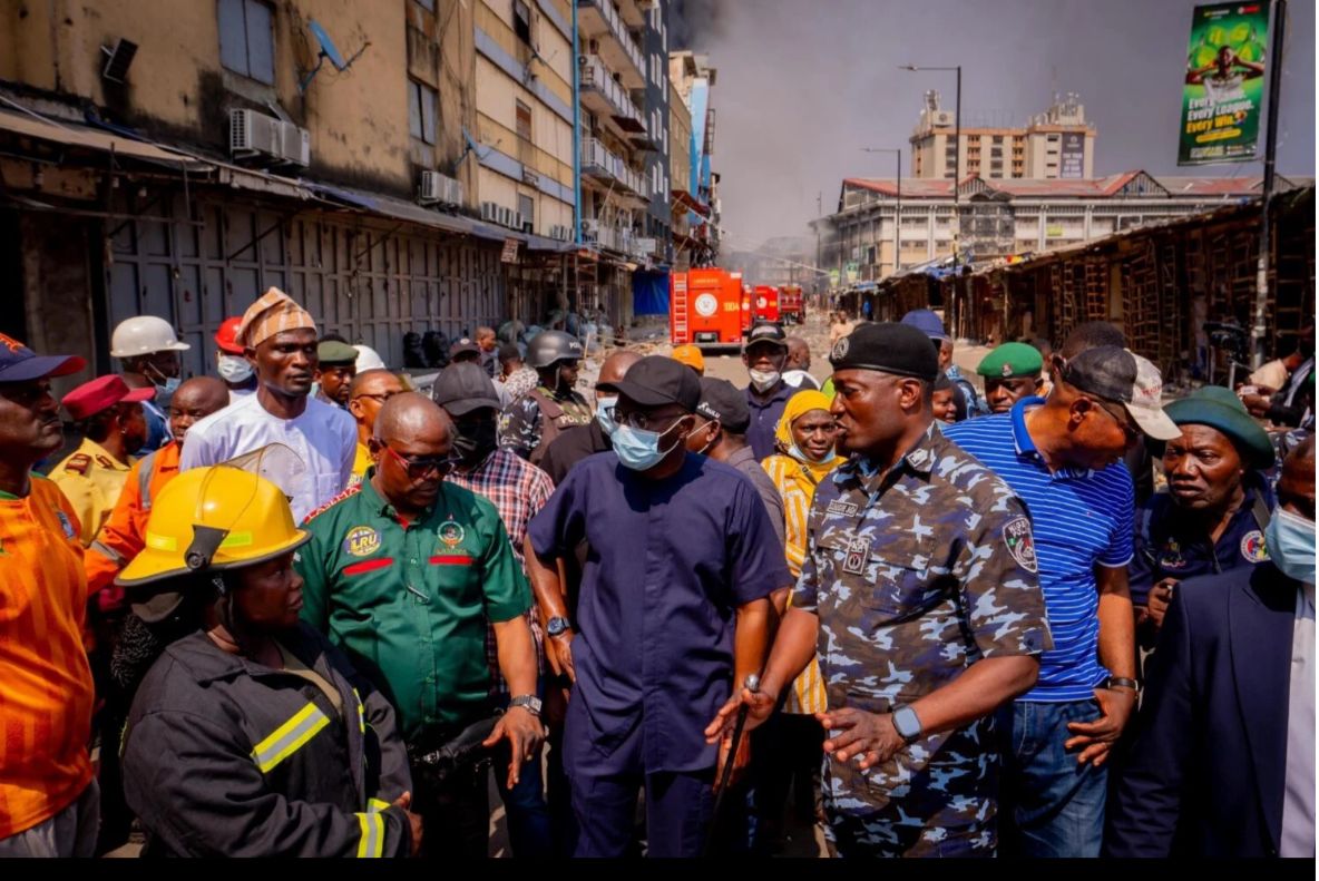 Sanwo-Olu Expresses Sympathy, Assesses Balogun Fire Incident
